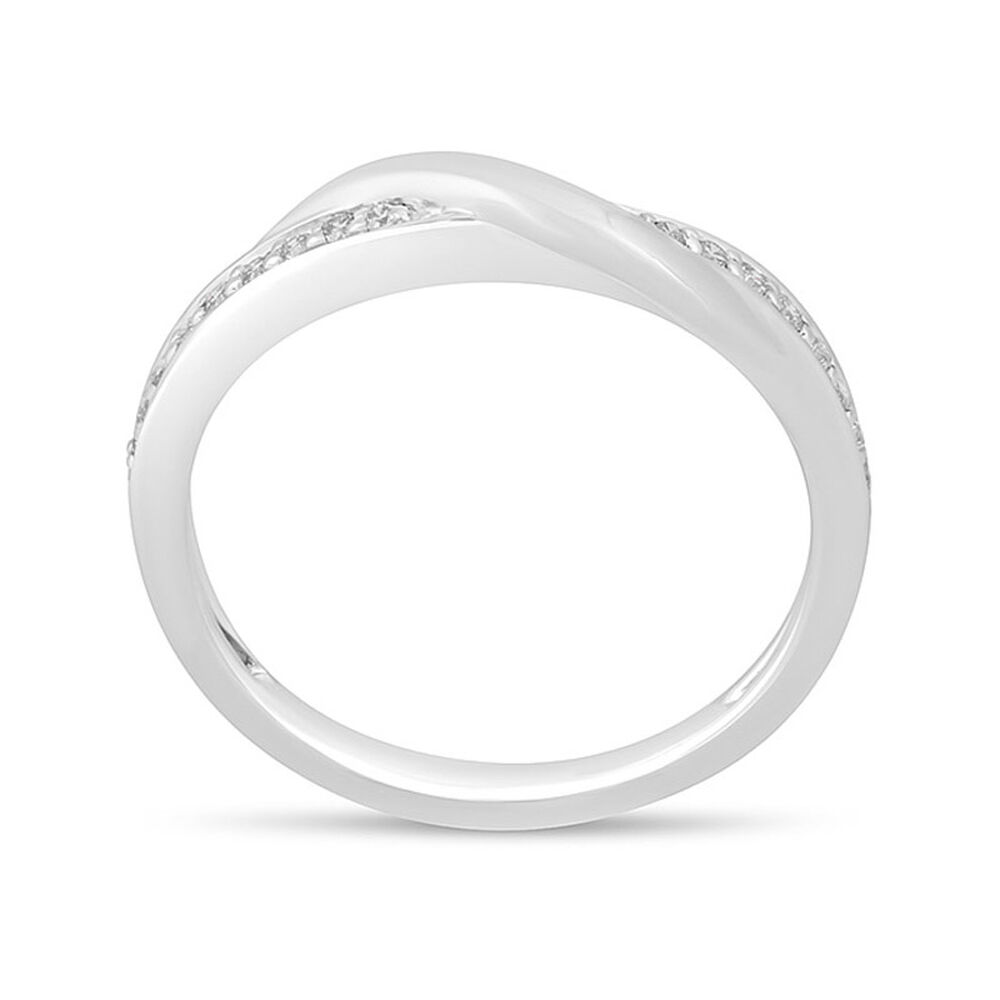 9ct White Gold 0.11ct Diamond 1.42mm Wedding Ring image number 2