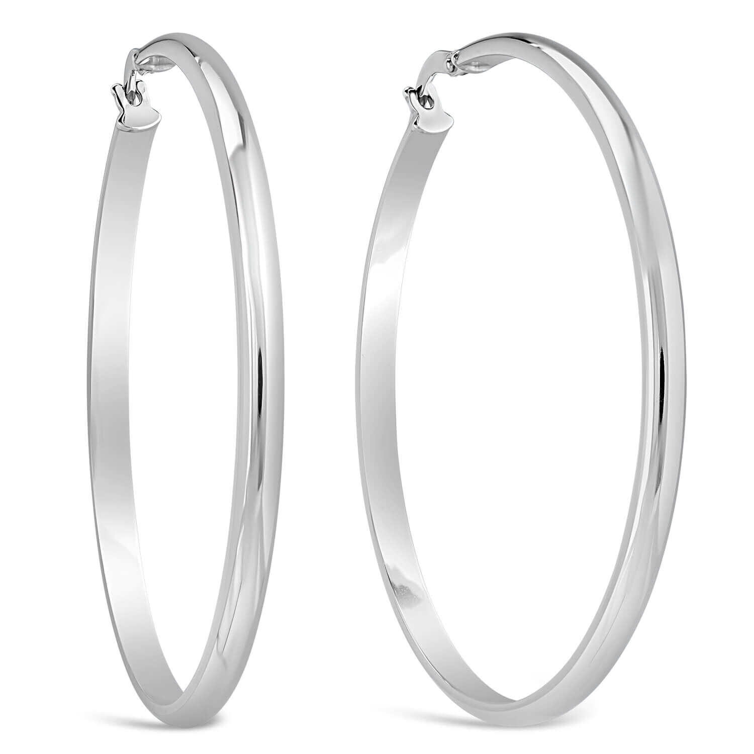 Plain hoop earrings silver cheap