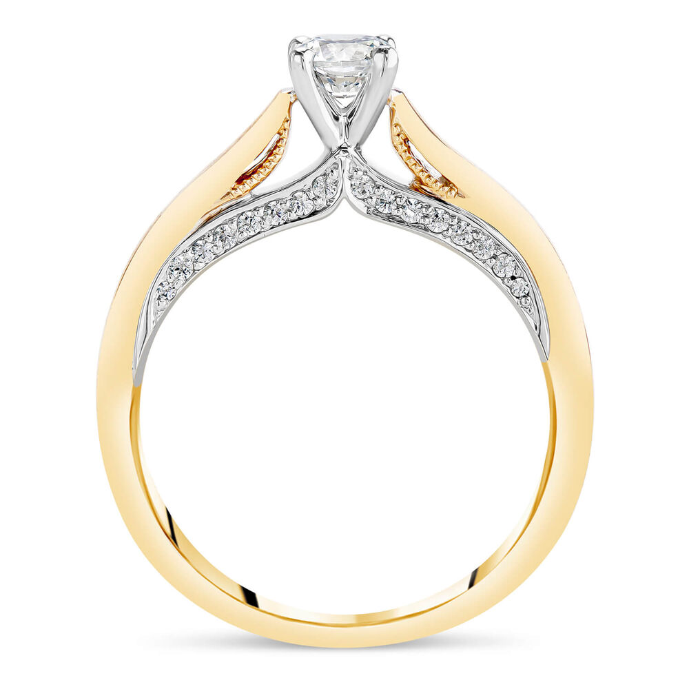 Northern Star 0.45ct Diamond 18ct Yellow Gold Four Claw Solitaire Ring image number 2
