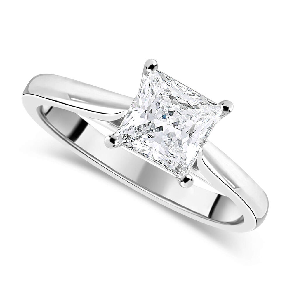 Platinum 1.00ct Princess Diamond Orchid Setting Ring