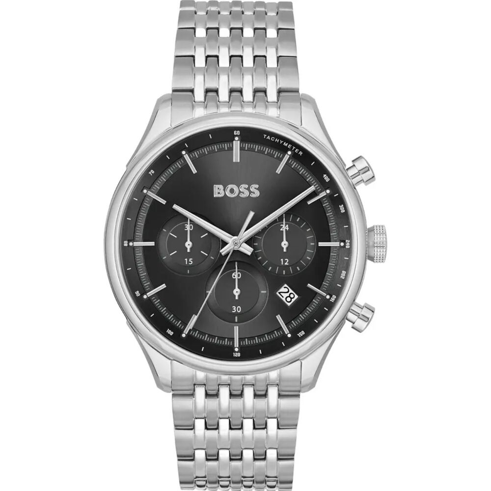 BOSS Sport Lux 45mm Black Dial Chrono Steel Case Watch