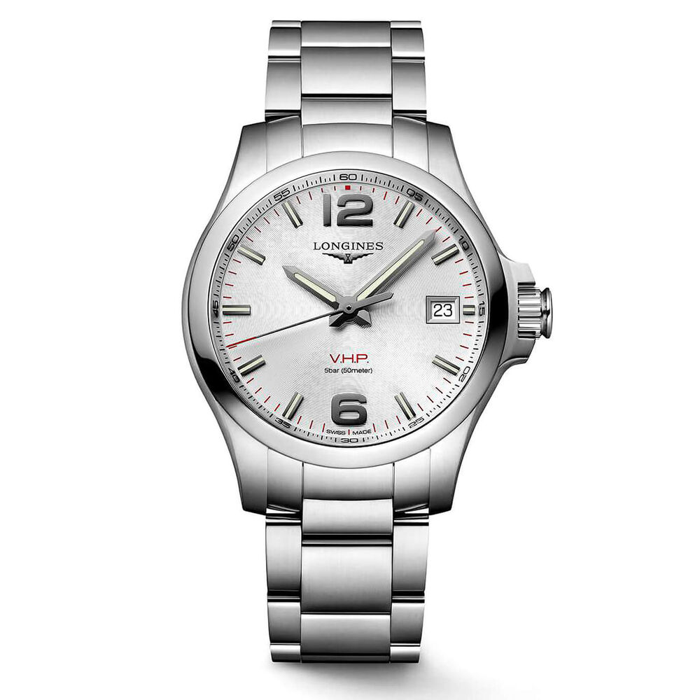 Longines Conquest V.H.P. Silver Dial Steel Bracelet Men's Watch