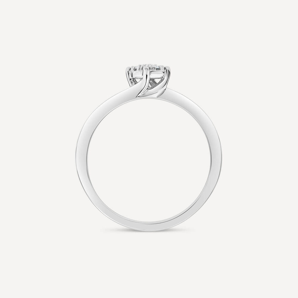 9ct White Gold 0.09ct Cluster Diamond Ring image number 3
