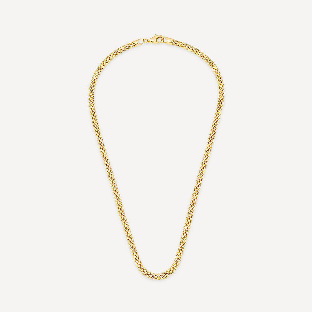 Silver & Yellow Gold Plated Popcorn Tube Necklet