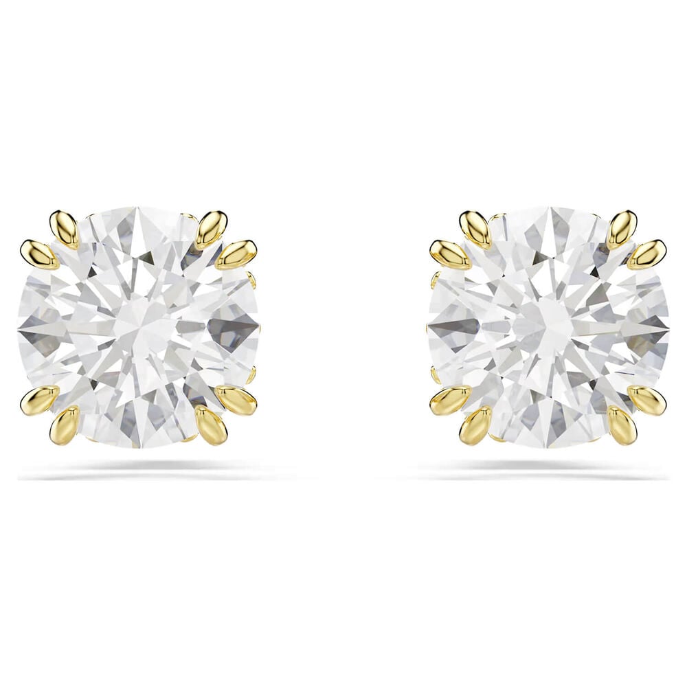 Swarovski Stilla Cubic Zirconia 18ct Yellow Gold Finished Stud Earrings