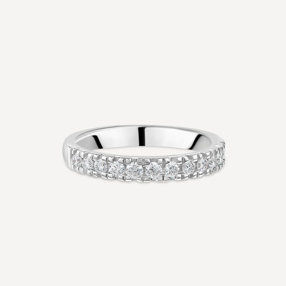 18ct White Gold 0.25 Claw Set Diamond Wedding Ring image number 2
