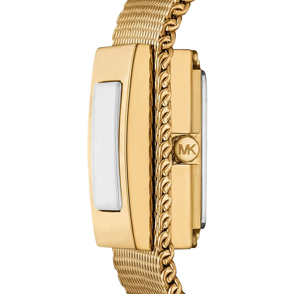 Michael Kors Petite Georgie 22mm Gold Tone Dial Gold Tone Stainless Steel Mesh Bracelet Watch