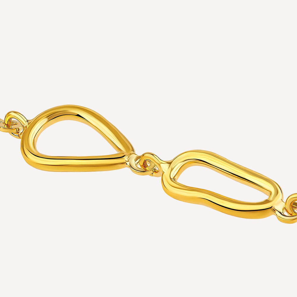Yellow Gold Plated Sterling Silver Open Tear Loop Bracelet