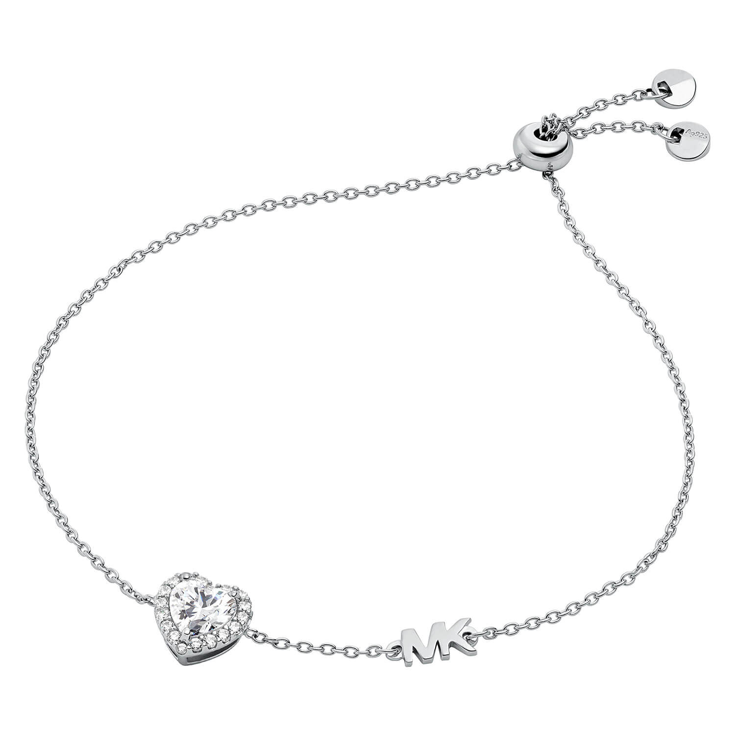 Michael Kors Brilliance Silver Heart Logo Toggle Bracelet