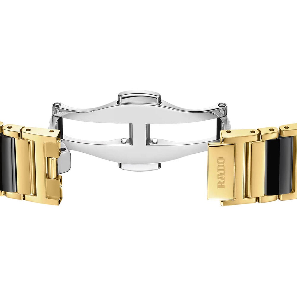 Rado Integral Diamonds 23mm Black Dial Diamond Dots Gold PVD Steel & Ceramic Bracelet Watch