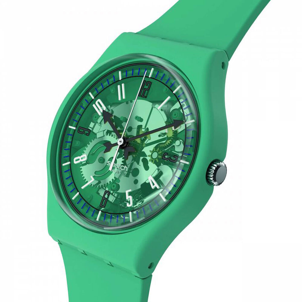 Swatch Photonic Turquoise Dial & Silicone Strap Watch image number 2