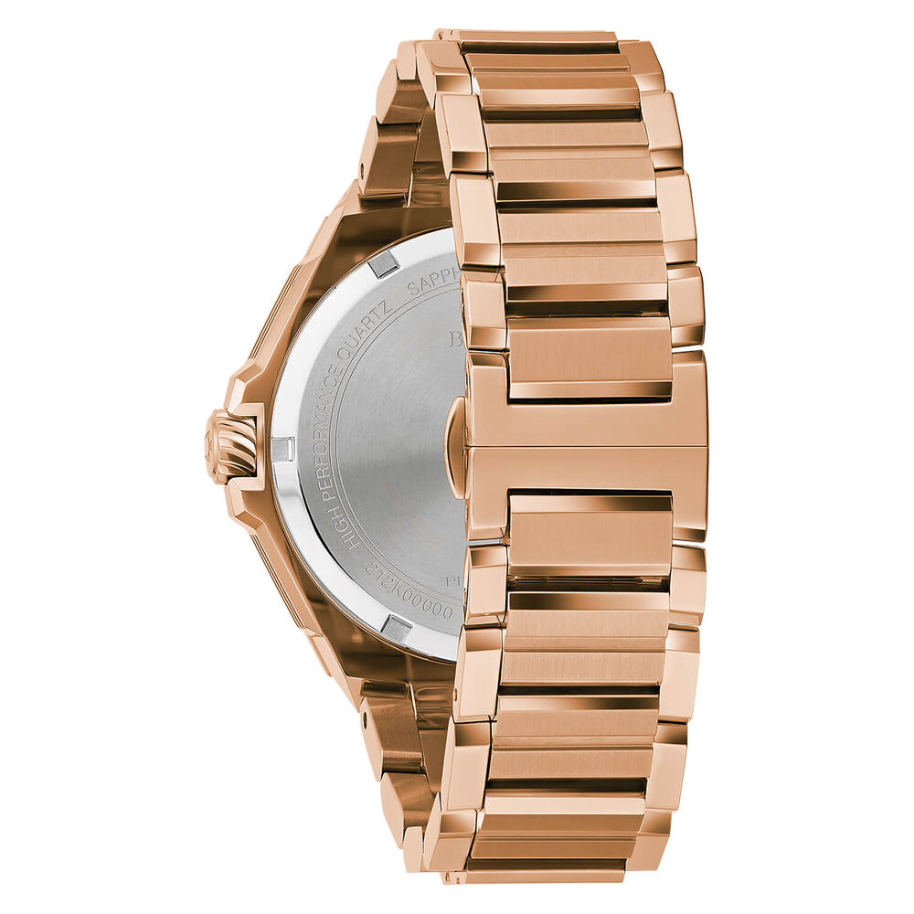Bulova Precisionist X 44.7 x 58.5mm Diamond Dot Black Dial Rose Gold Bracelet Watch image number 2