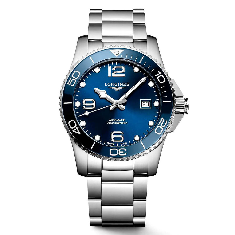 Longines HydroConquest 41mm Blue Dial & Bezel Steel Bracelet Watch image number 0