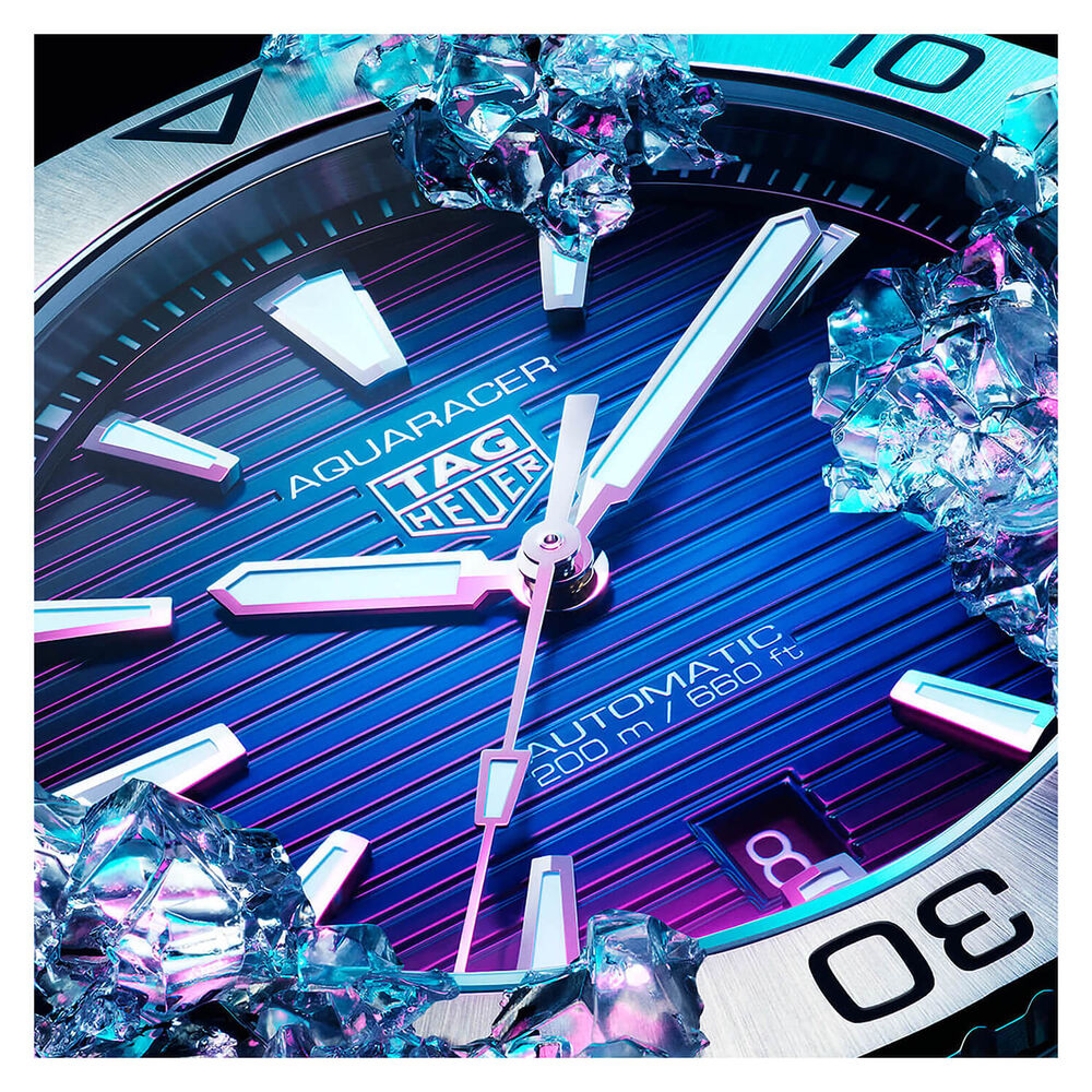 TAG Heuer Aquaracer Professional 200 Date 40mm Blue Smokey Dial Steel Bracelet Watch image number 1