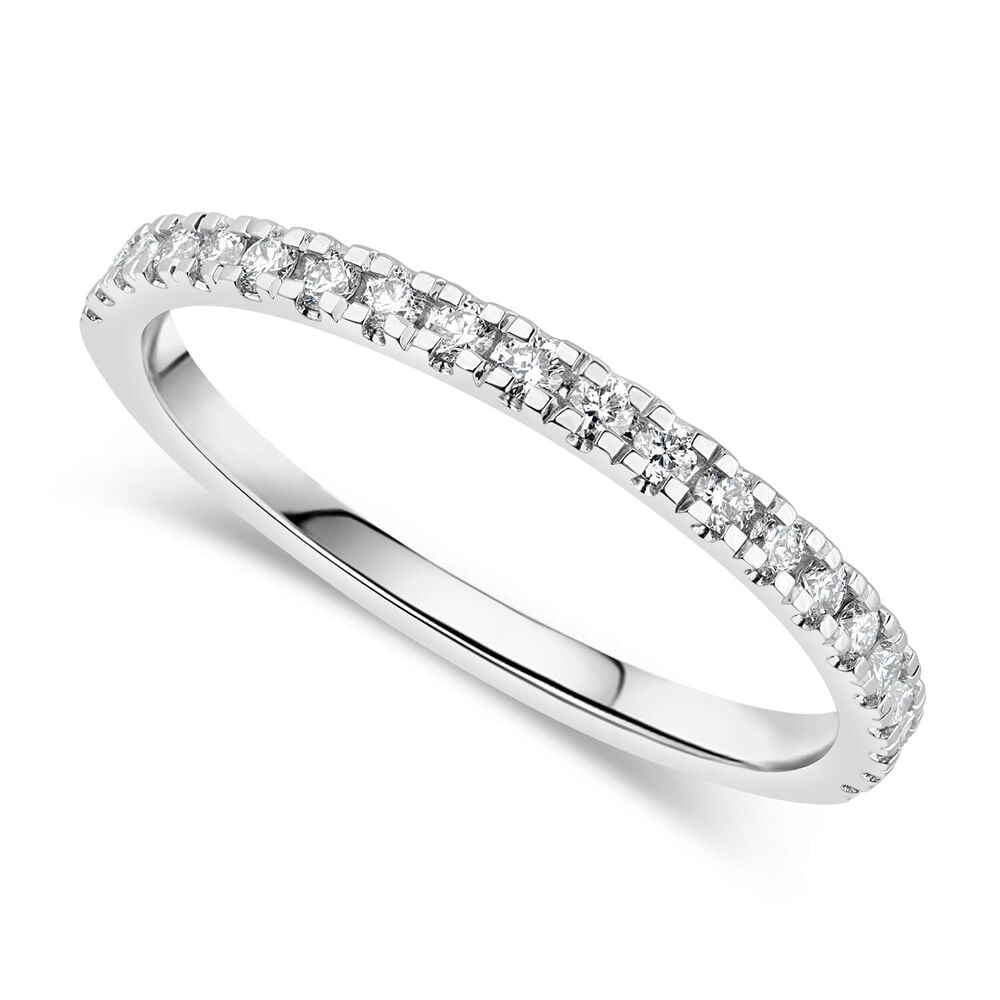 18ct White Gold 0.25ct Diamond Claw-Set Eternity Ring image number 0