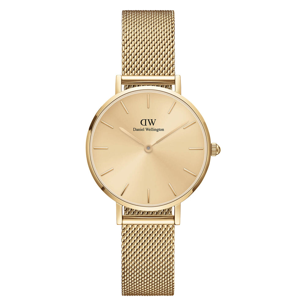 Daniel Wellington Petite Unitone 28MM Yellow Gold PVD Round Dial And Mesh Bracelet Watch image number 0