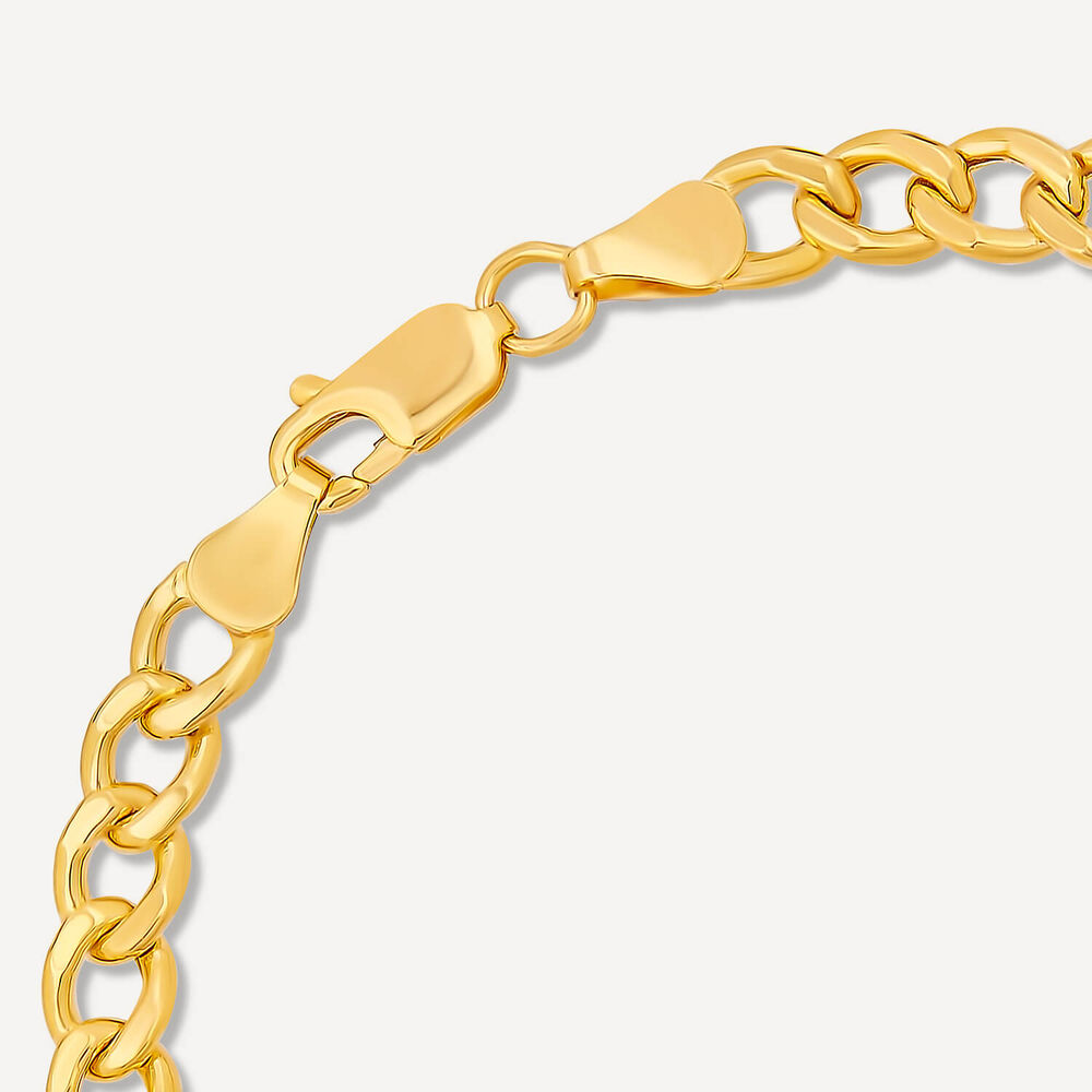 9ct Yellow Gold Oval Curb Chain Bracelet image number 3