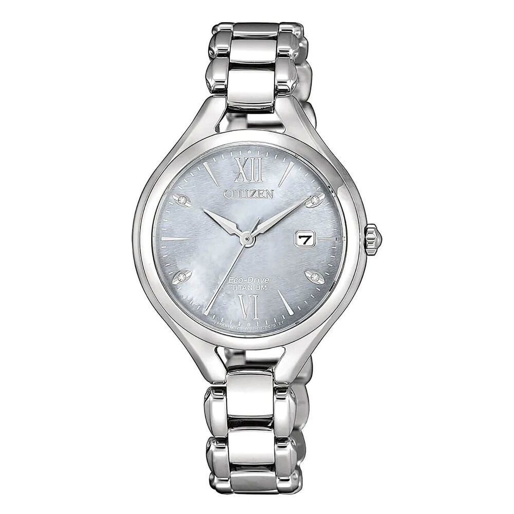 Citizen Eco Drive Titanuim Bracelet Mother Of Pearl Dial Watch image number 0