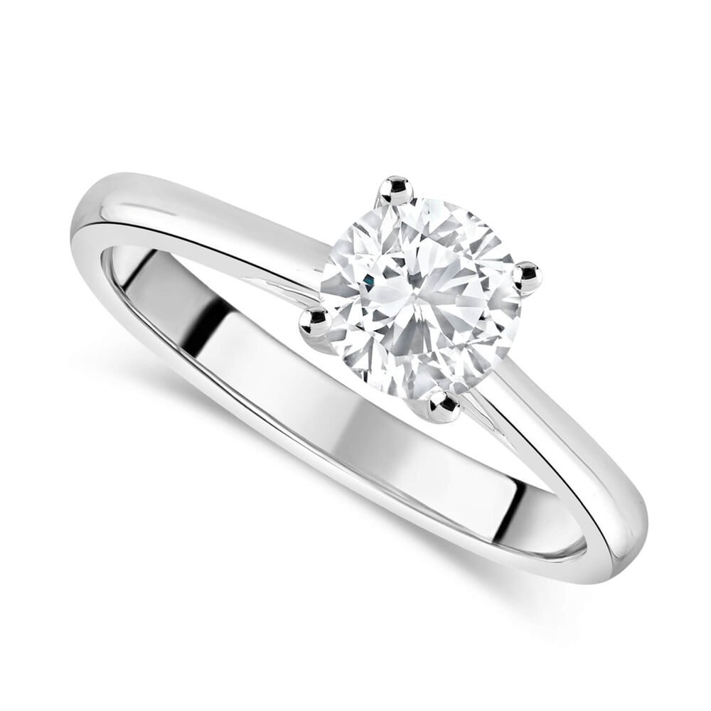 18ct White Gold 0.75ct Round Diamond Tulip Setting Ring