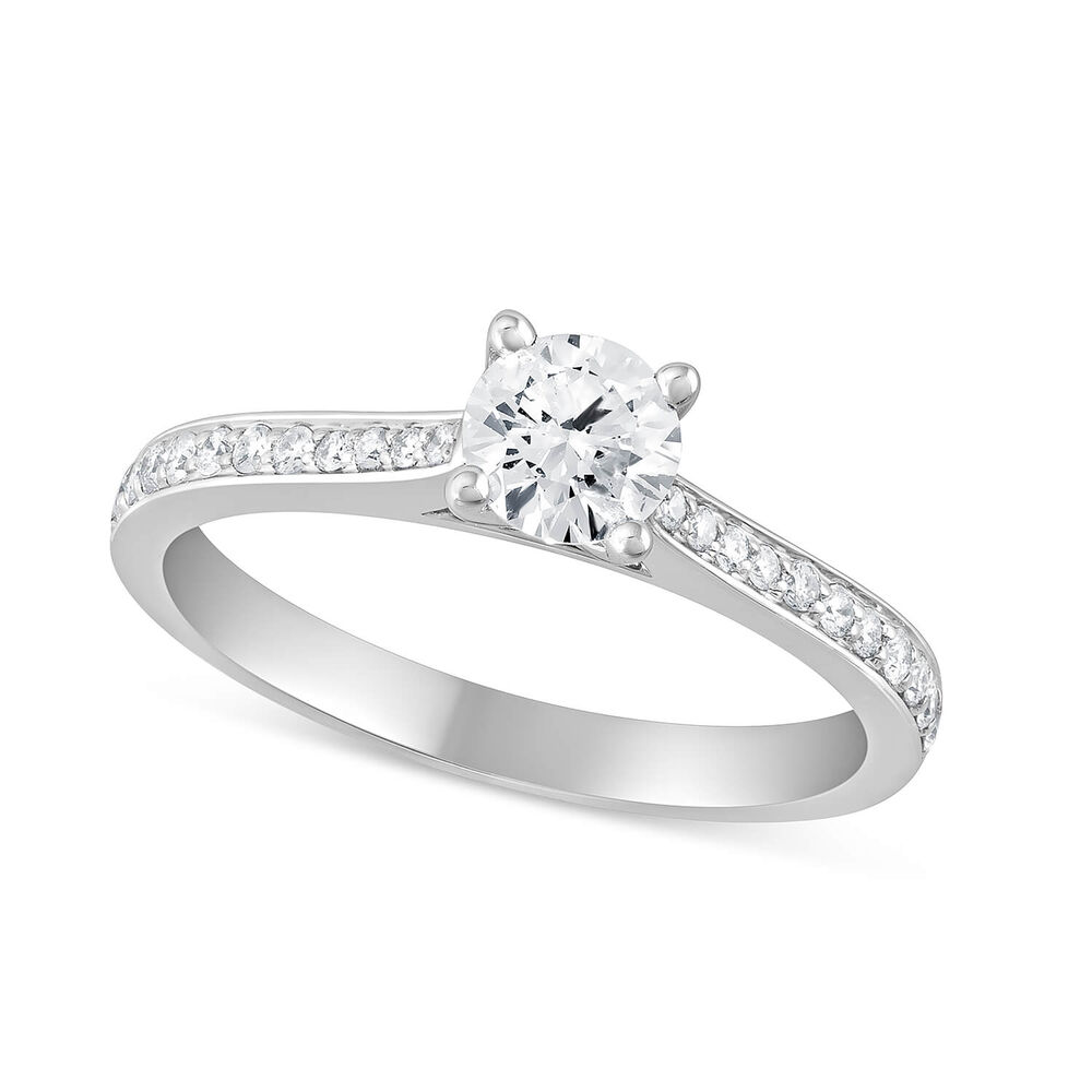 18ct White Gold Diamond Solitaire Engagement Ring image number 0