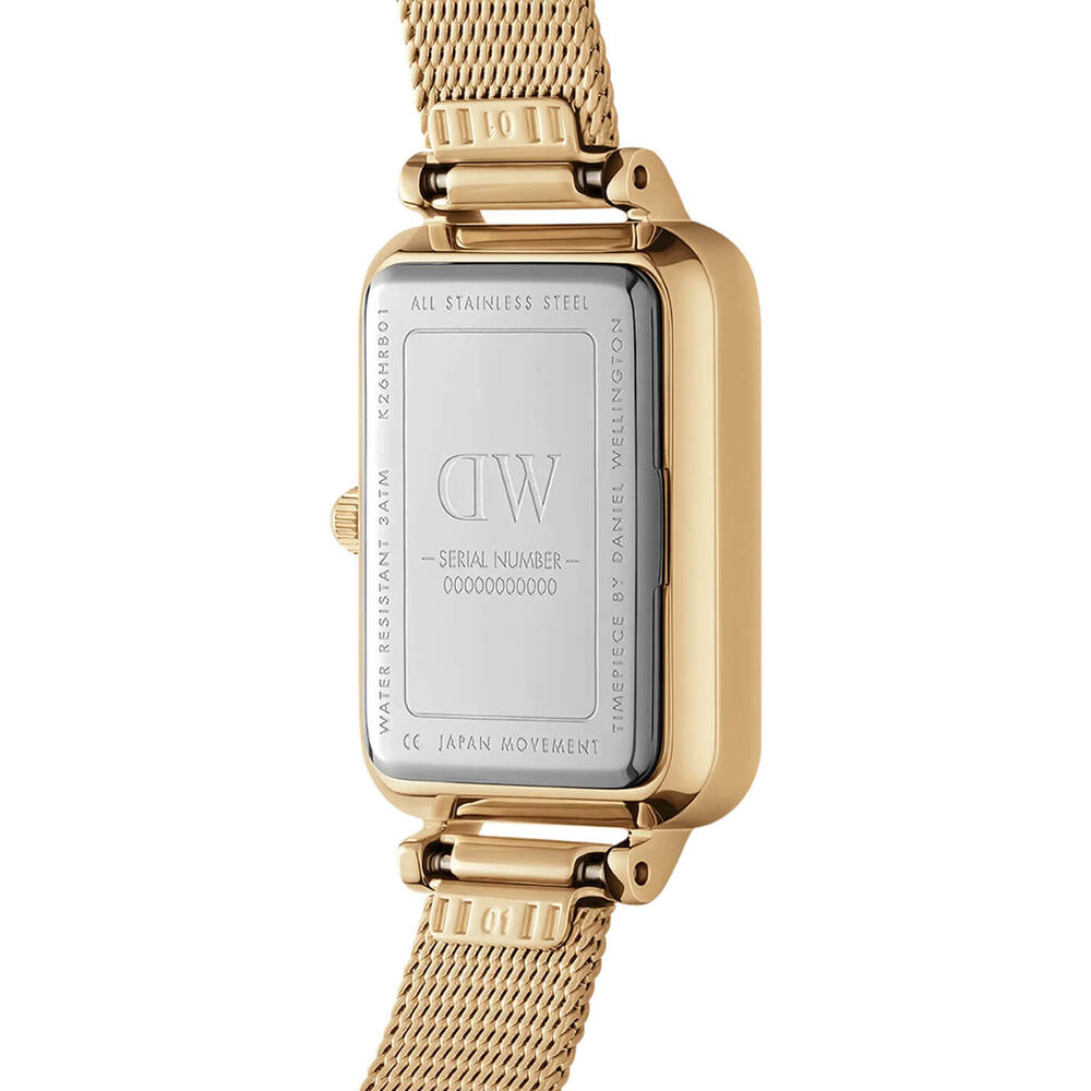 Daniel Wellington Quadro 20x26mm Mother of Pearl Dial Yellow Gold Bracelet Watch image number 2