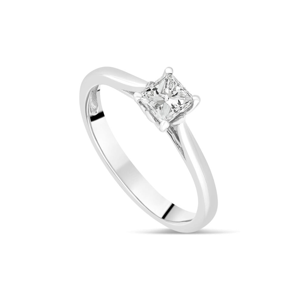 Platinum Princess Cut 0.50ct Tulip Setting Engagement Ring