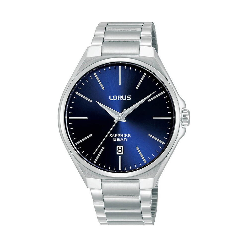 Lorus Quartz Gents 40mm Dark Blue Dial Steel Bracelet Watch