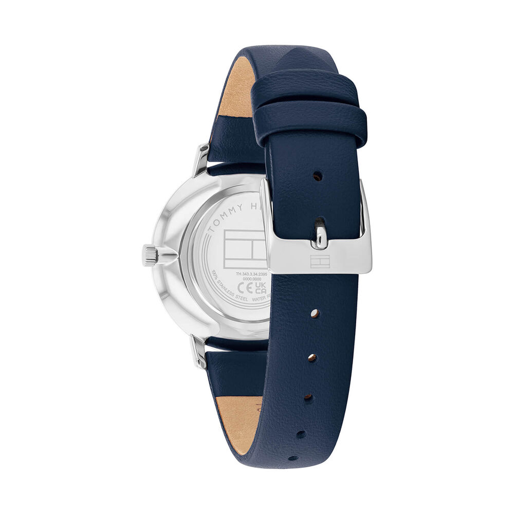 Tommy Hilfiger 34mm Blue Dial Navy Leather Strap Watch image number 2