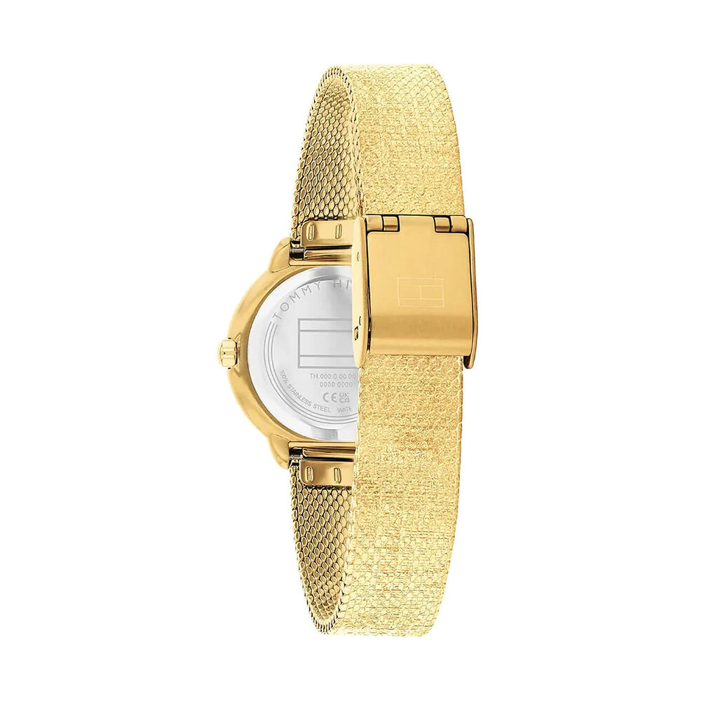 Tommy Hilfiger Demi 26mm Green Dial Yellow Gold Plated Case Mesh Bracelet Watch image number 2