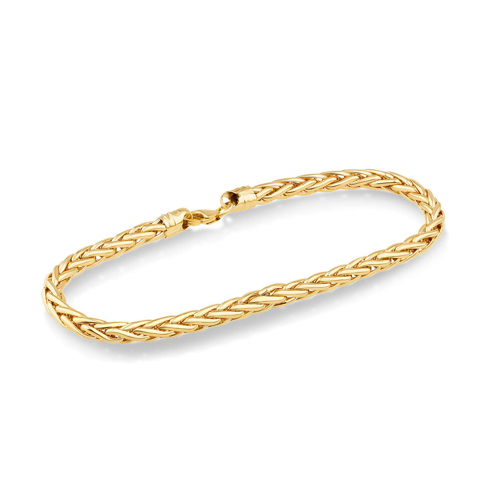 9ct Yellow Gold Wheat Link Ladies Bracelet image number 1
