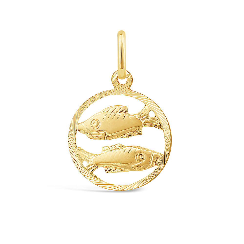 9ct Pisces Zodiac Pendant (Chain Included)