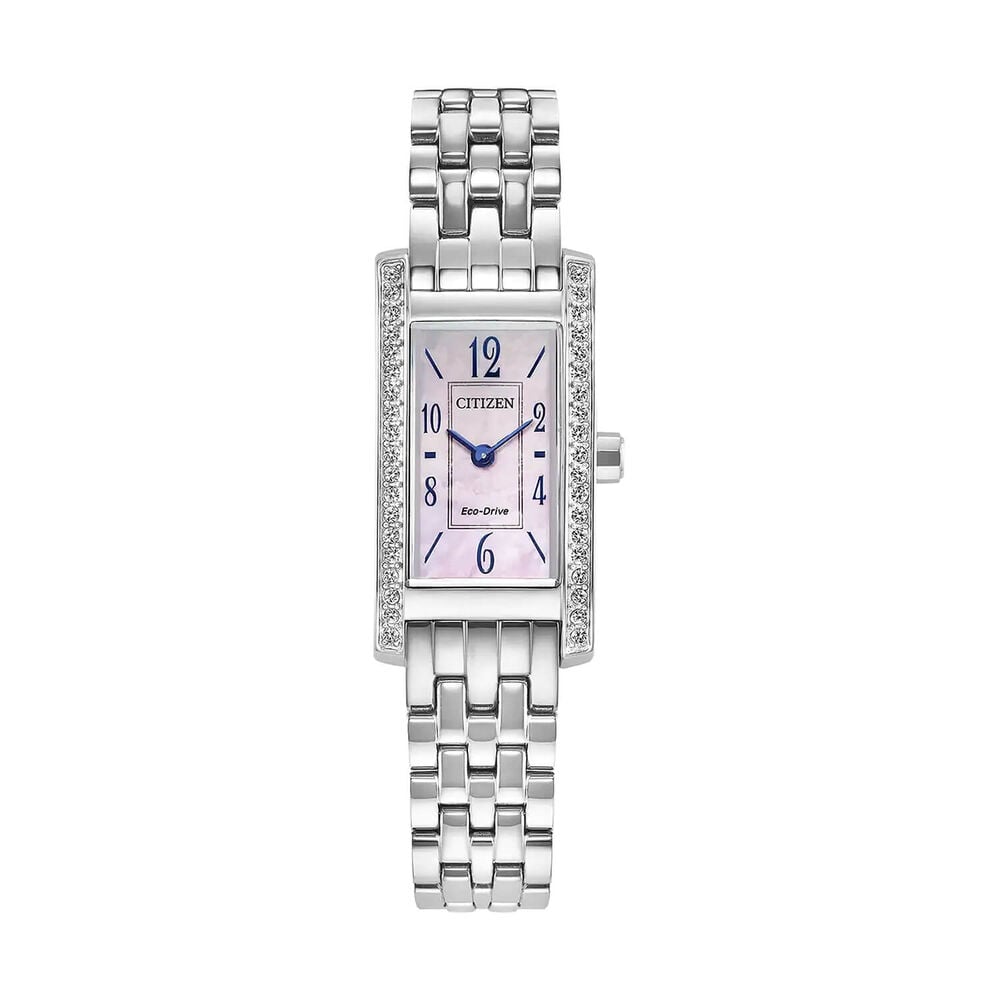 Citizen Petite Palidoro 28x14mm Pink Mother of Pearl Dial Steel Bracelet Watch image number 0
