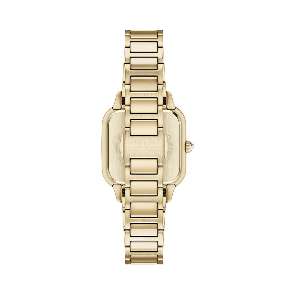 Emporio Armani Cecilia 26.5x35mm Mother of Pearl Dial Yellow Gold Tone Steel Bracelet Watch