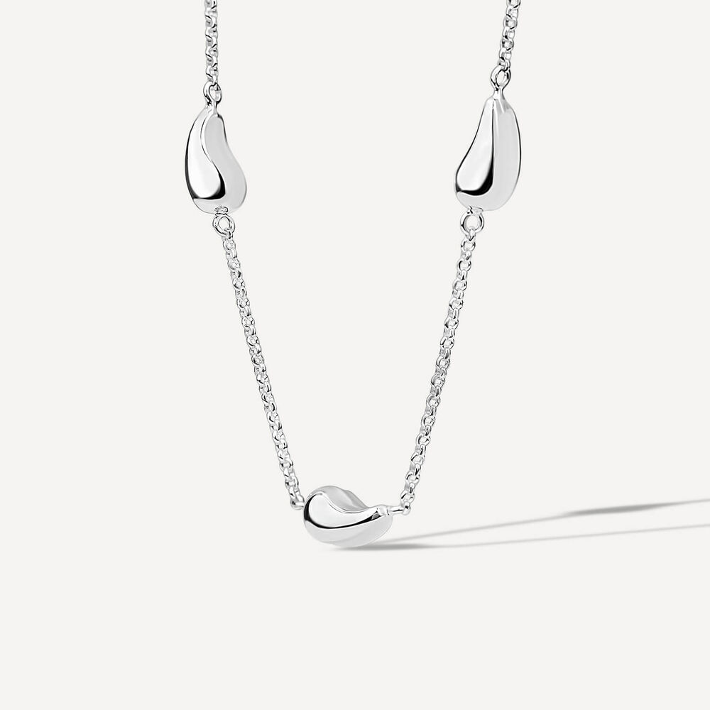 Sterling Silver Teardrop Station Necklet