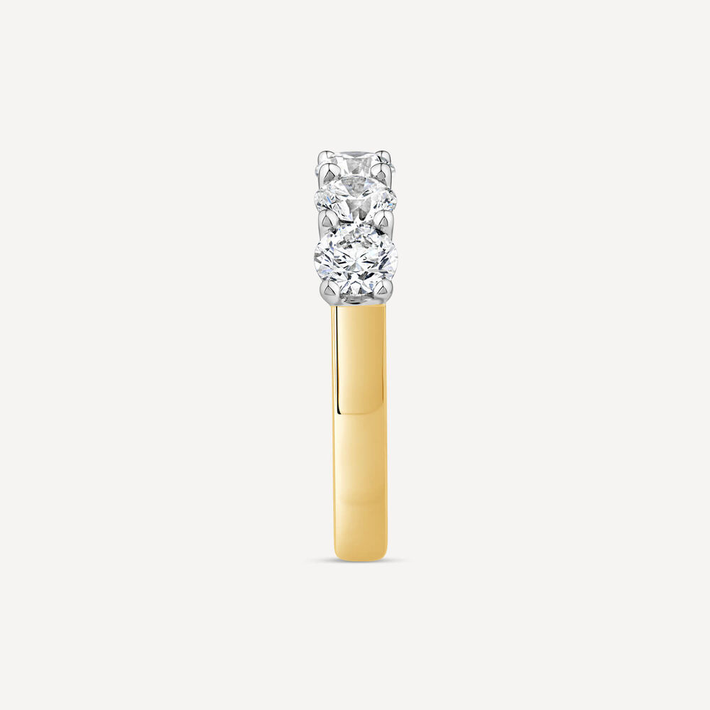 Born 18ct Yellow Gold 1.50ct Lab Grown 5 Stone Half Eternity Diamond Ring image number 3