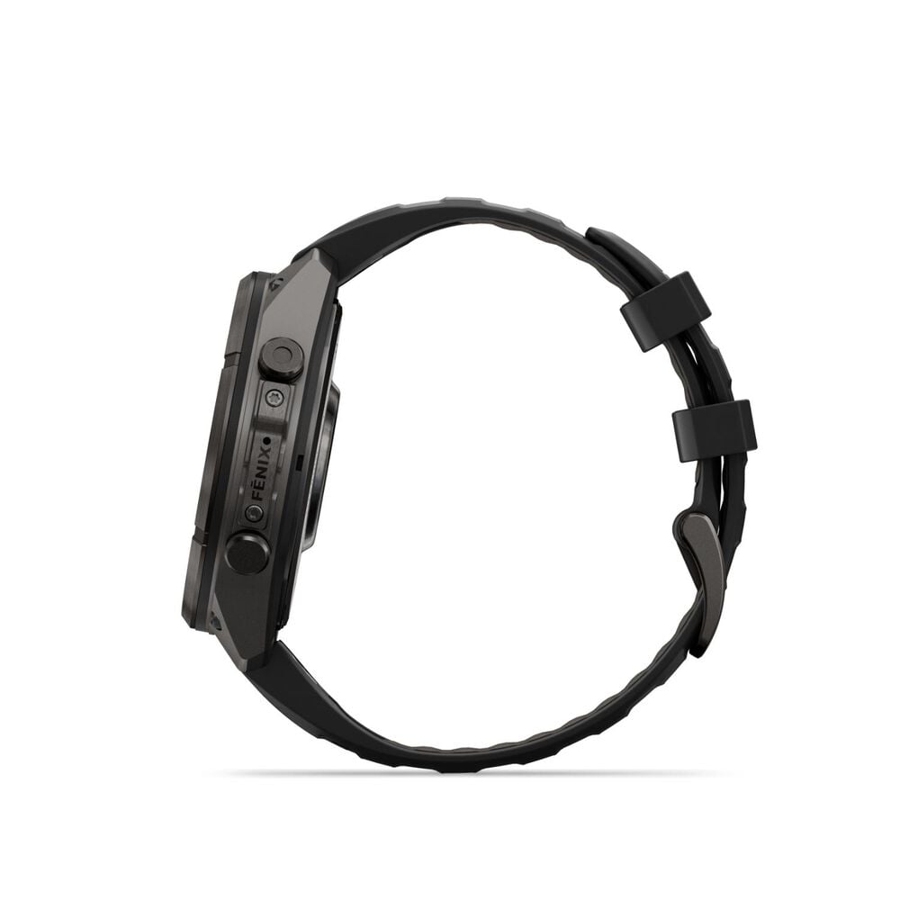 Garmin fenix 9 Pro 47mm Carbon Gray DLC Titanium Black/Pebble Grey Silicone Strap Watch