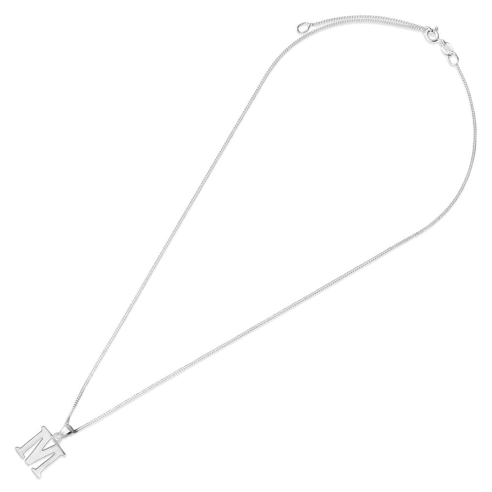 Sterling Silver Block Initial M Pendant image number 3