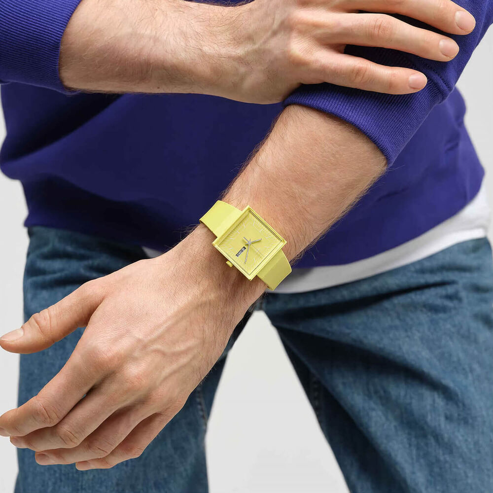 Swatch Bioceramic What If...Lemon? Square Dial Yellow Strap Watch image number 5