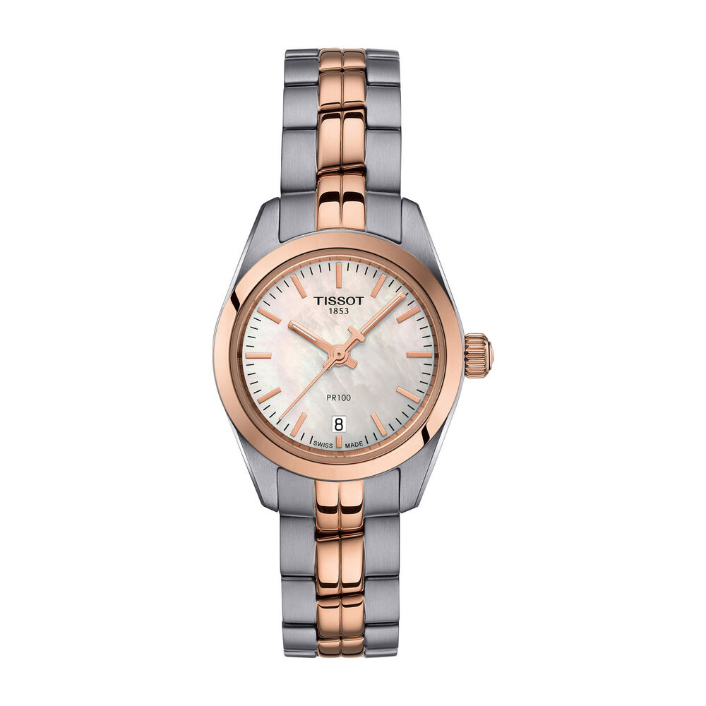 Tissot PR100 Pearl Dial Steel Bracelet Ladies' Watch