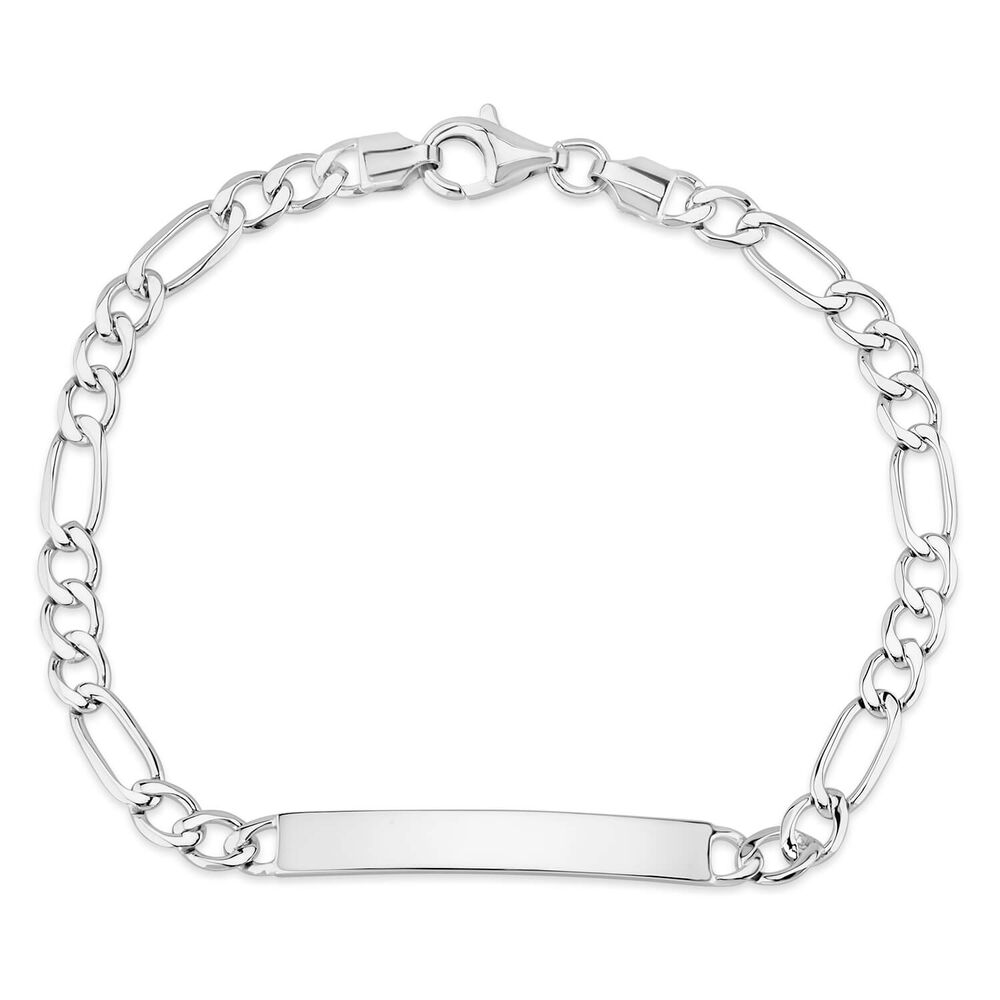 Sterling Silver Figaro Link Ladies Identity Braclelet image number 0