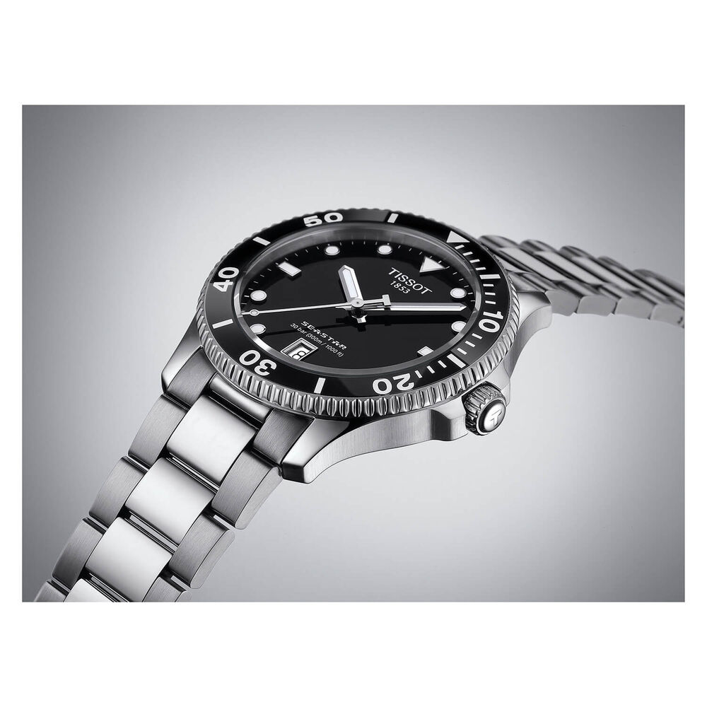 Tissot Seastar 1000 40mm Black Dial & Bezel Bracelet Watch image number 4
