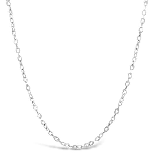 9ct White Gold 18'  Rolo Chain Necklace