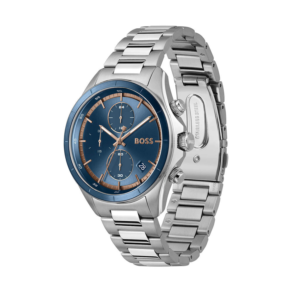BOSS Bossletic 42mm Blue Dial Steel Bracelet Watch