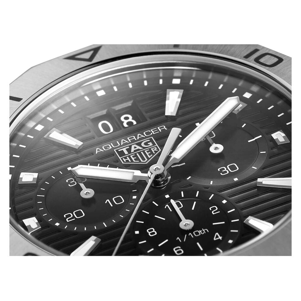 TAG Heuer Aquaracer Professional Chrono 40mm Black Dial Steel Bracelet Watch image number 3