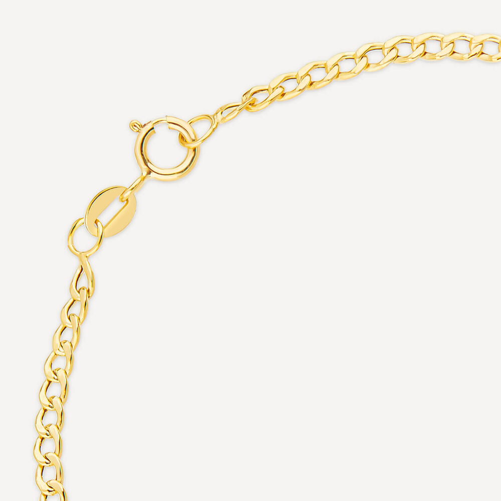 9ct Yellow Gold Multi Coloured Stones Curved Link Bracelet image number 3