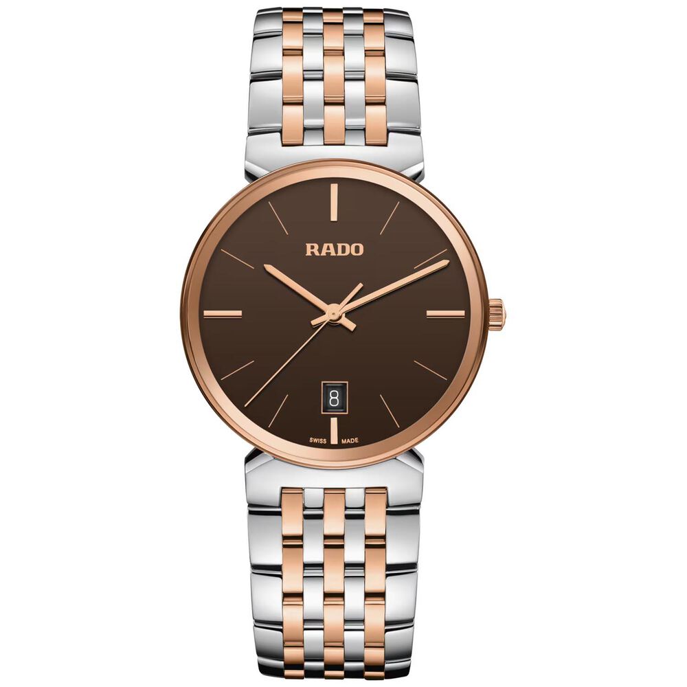 Rado Florence 38mm Brown Dial Rose Gold PVD Steel Bracelet Watch