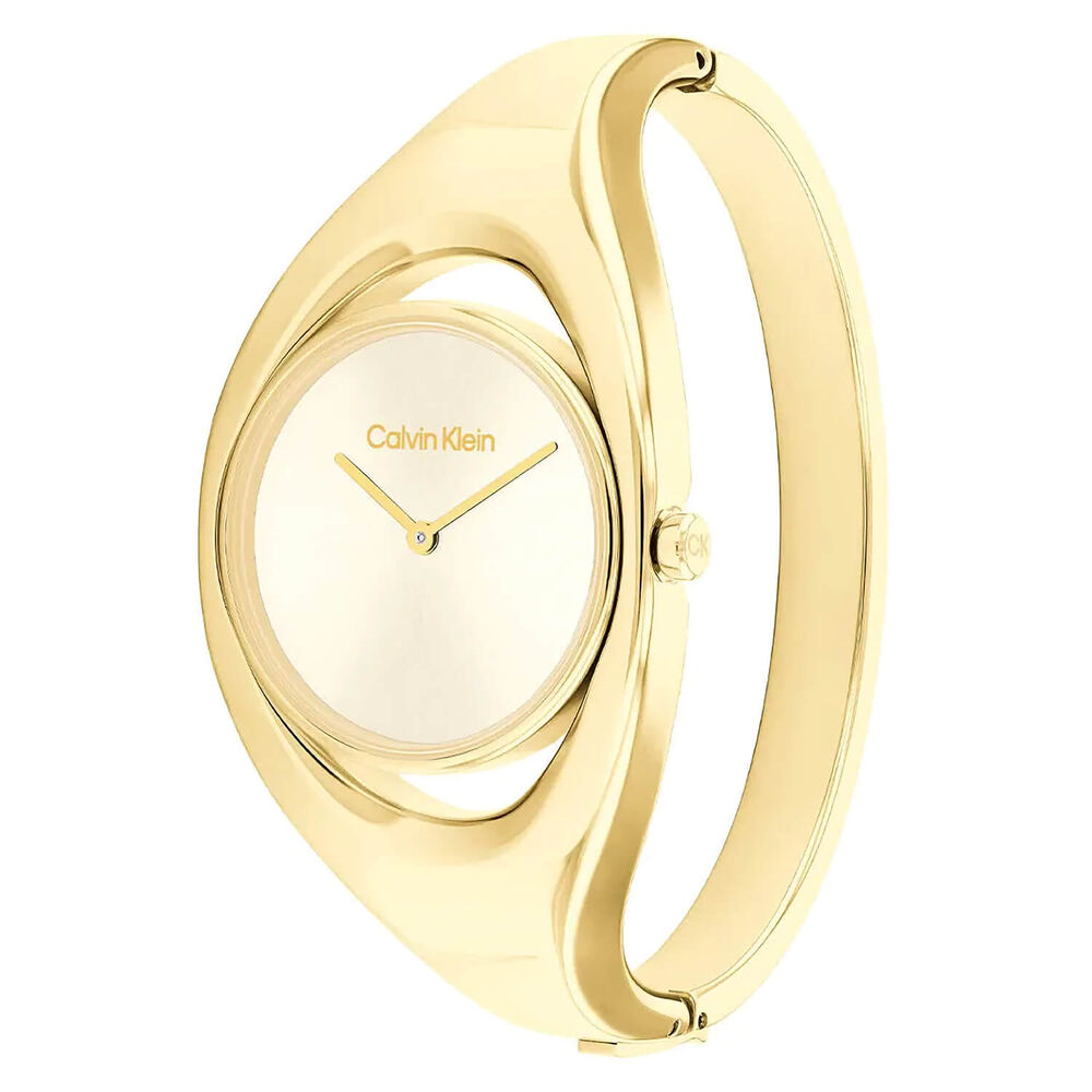 Calvin Klein 32.5mm Yellow Gold Dial Two Hands Gold Plated Bracelet Watch