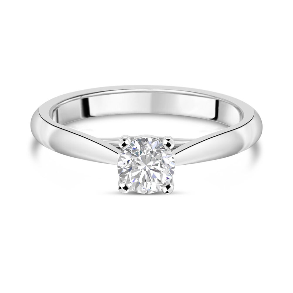 Platinum 0.60ct Round Diamond Orchid Setting Ring image number 3