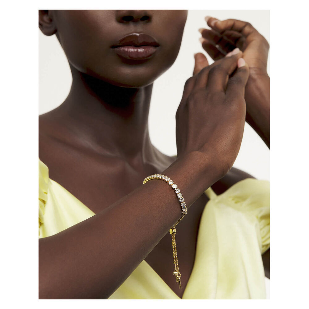 Ted Baker MELRAH Gold Tone Icon Crystal Slider Bracelet image number 2
