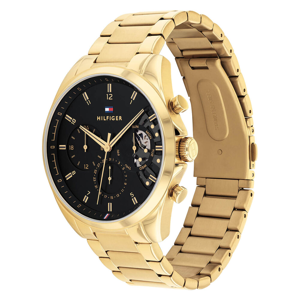 Tommy Hilfiger Baker Ionic Thin Gold Plated 2 Steel Mens Watch image number 1